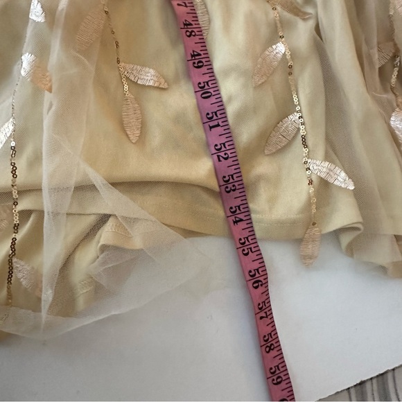 Ever Pretty Gold Shimmery Leaf Embroidered VNeck RuffleSleeves Maxi Dress NWT 2X - Picture 16 of 16